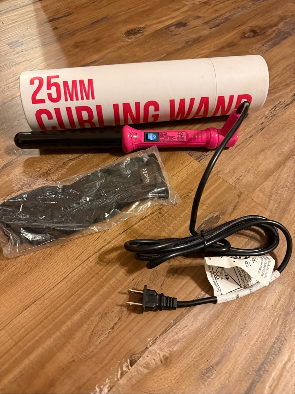 NuMe 25mm Pink Curling Wand - Professional Hair Styler